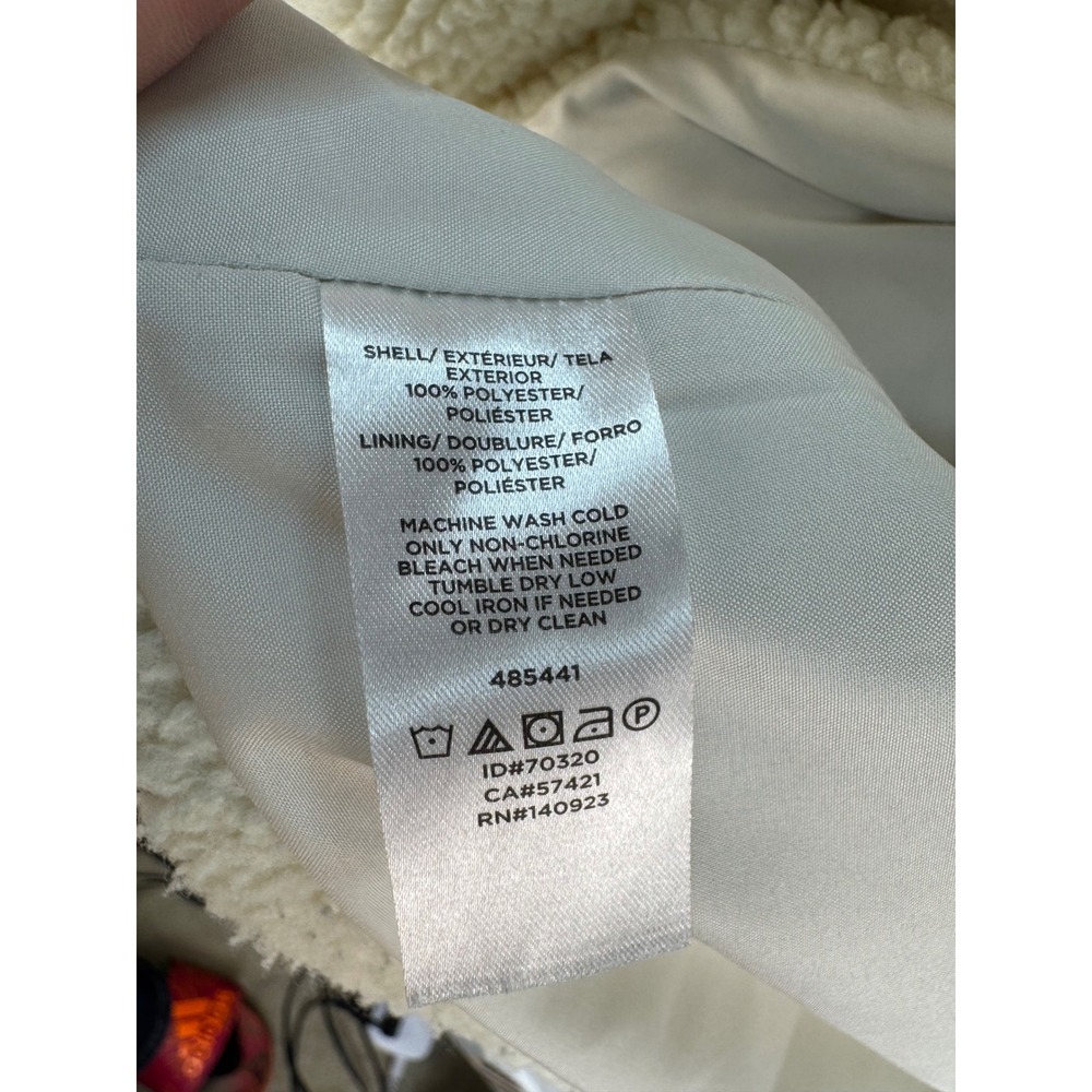 LOFT Outlet Cream Sherpa Moto Jacket Asymmetrical Zip Faux Shearling XS 485441 - Picture 9 of 11